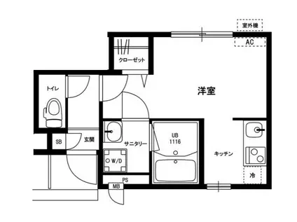 リブリ・サン・ウエスト(1K/1階)の間取り写真