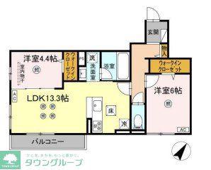 D-ROOM板付(2LDK/1階)の間取り写真