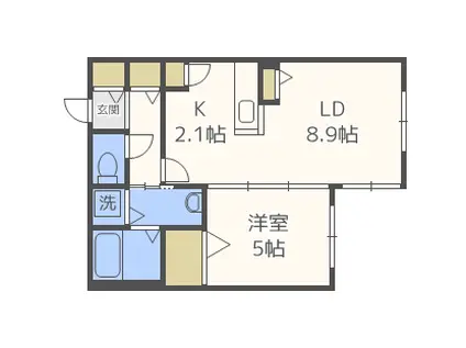 フランセレジデンシア グレース南麻生(1LDK/2階)の間取り写真