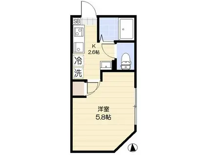 VERT BONHEUR(1K/3階)の間取り写真