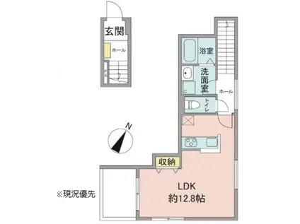 ARCA HATSUDAI(ワンルーム/2階)の間取り写真