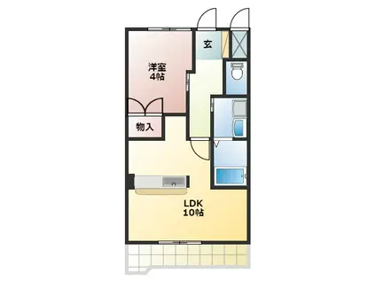 イーストVIII(1LDK/2階)の間取り写真