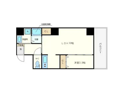 アーベル更紗北堀江(1LDK/6階)の間取り写真