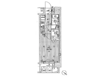 プレール・ドゥーク東京CANAL(1K/9階)の間取り写真