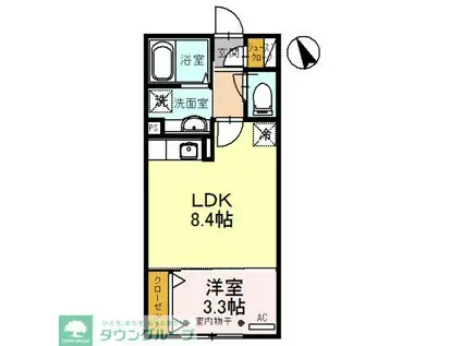 パーシモンIII(1LDK/2階)の間取り写真