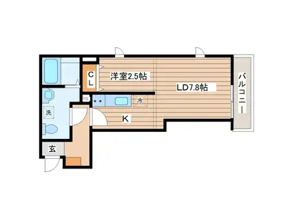 FOREST VALLEY 南仙台(1DK/3階)の間取り写真