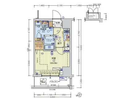 レオンコンフォート池田山(ワンルーム/3階)の間取り写真