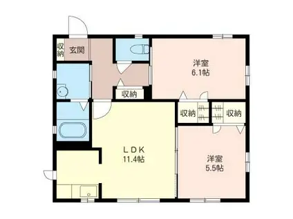メゾンサチ(2LDK/2階)の間取り写真