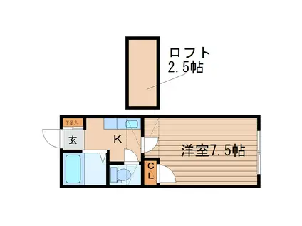 HILL FINE(1K/1階)の間取り写真