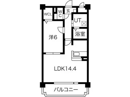 サプリーム苧ヶ瀬(1LDK/1階)の間取り写真