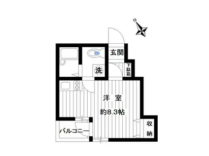 ブライトステージ南田中(ワンルーム/5階)の間取り写真