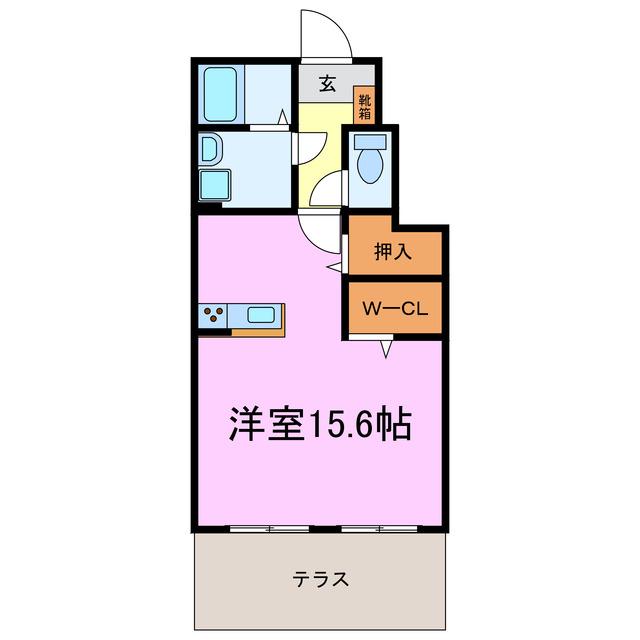 LEGAME(ワンルーム/1階)の間取り写真