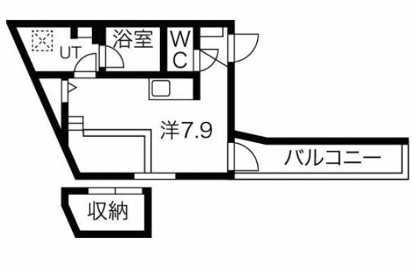 プリシェール名塚(ワンルーム/3階)の間取り写真