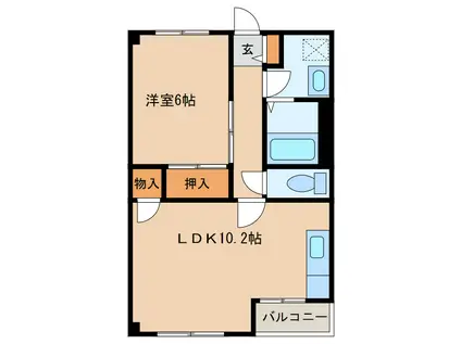 アンフルラージュ(1LDK/3階)の間取り写真