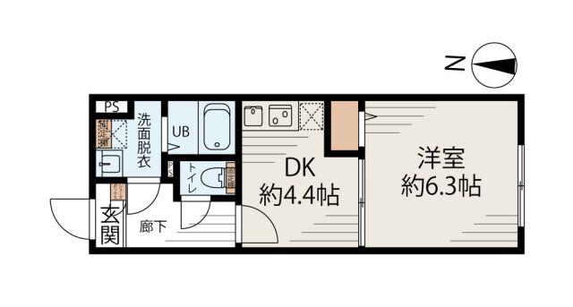 アルファ南千住(1DK/1階)の間取り写真