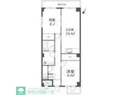 ウエストキャナル(2LDK/2階)の間取り写真