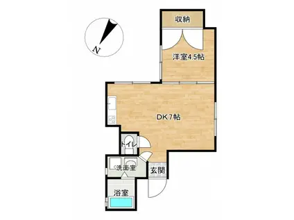 島瀬ビル(1DK/5階)の間取り写真