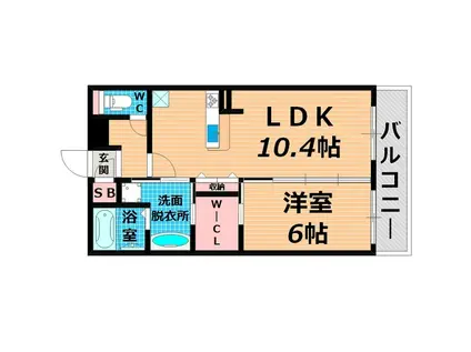 カーサヴェルデ鶴見(1LDK/1階)の間取り写真