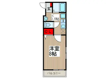 メゾンポラリス(1K/1階)の間取り写真