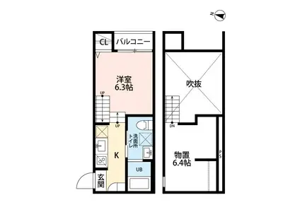 モンテベルデ(ワンルーム/1階)の間取り写真