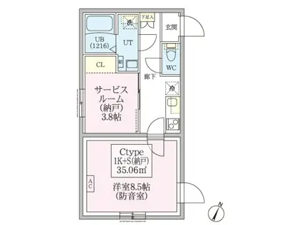 スカイラシクラス田園調布本町(1SK/1階)の間取り写真