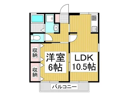 ロザリー(1LDK/1階)の間取り写真