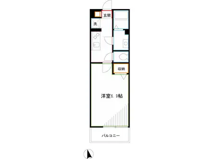 リブリ・三鷹ザ・テラス(1K/1階)の間取り写真