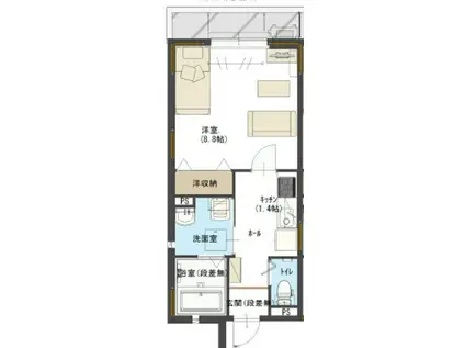 ユアメゾン西賀茂(1K/1階)の間取り写真