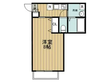 シャイニングタイム(1K/3階)の間取り写真