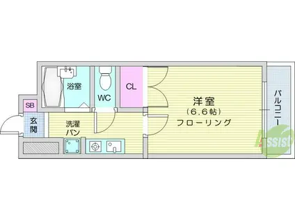 ロイヤルヒルズ柳生Ⅲ(1K/7階)の間取り写真