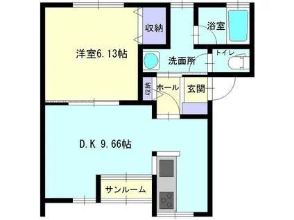 HOUSE AG(1DK/1階)の間取り写真