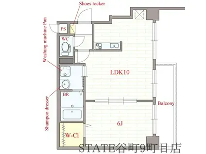 フリージア(1LDK/6階)の間取り写真