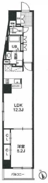 レピュア浅草(1LDK/7階)の間取り写真
