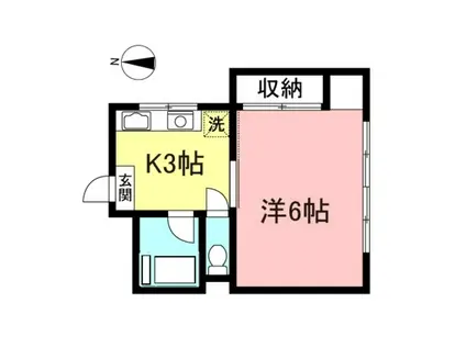 MTハウス(1K/2階)の間取り写真