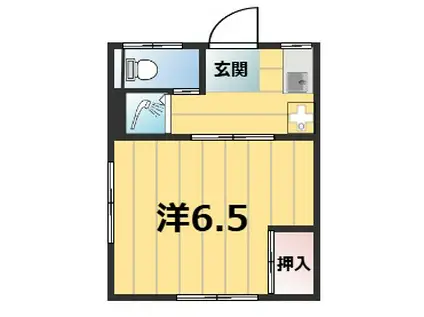 第二藤ハイツ(1K/2階)の間取り写真