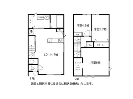 GOOD HILLS金泉寺III(3LDK/1階)の間取り写真