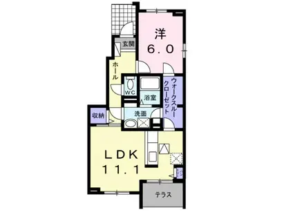 ブライト スクエアⅢ C(1LDK/2階)の間取り写真