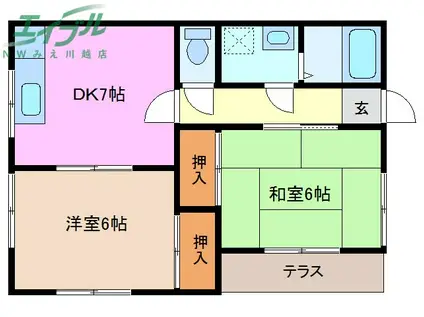 城東ハイツII(3DK/1階)の間取り写真