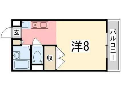 スマイル北条(ワンルーム/2階)の間取り写真