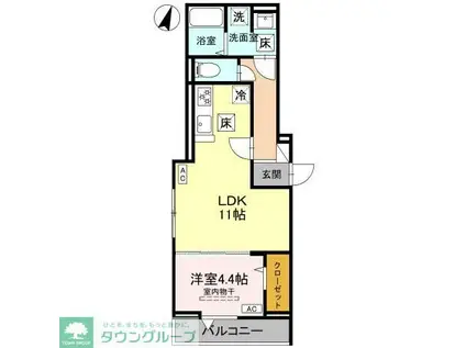 ノーブルヴィラ南浦和(1LDK/1階)の間取り写真