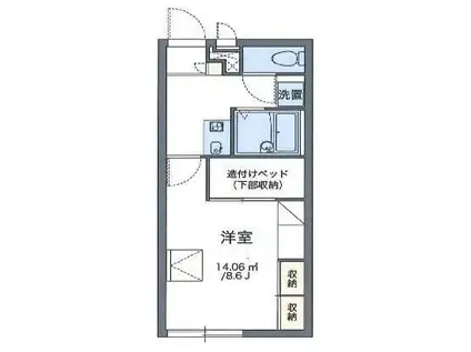 シティライフ保城II(1K/2階)の間取り写真