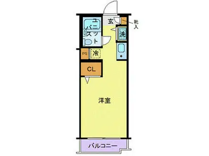 ジョイフル祐天寺(ワンルーム/1階)の間取り写真