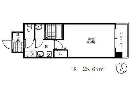 リヴィアスコウベソレイユ(1K/10階)の間取り写真
