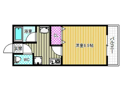 ウエストワン(1K/2階)の間取り写真