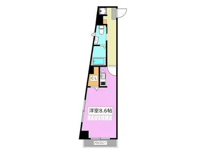 ラフォンテ町屋(ワンルーム/3階)の間取り写真