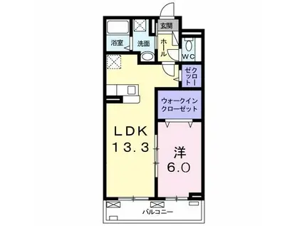 イリーデ大上(1LDK/3階)の間取り写真