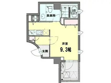 カーサ・アストレア(ワンルーム/6階)の間取り写真