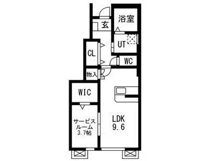 レジデンスII (1LDK/1階)の間取り写真