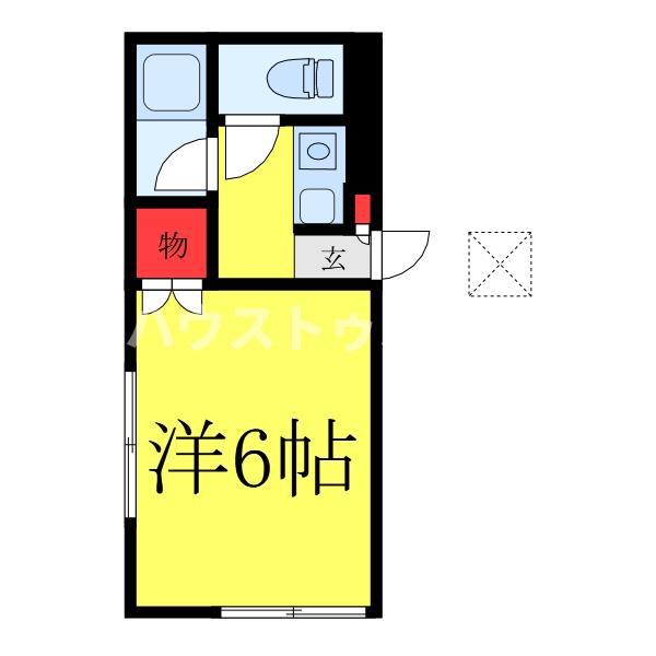 松山ハイツ(ワンルーム/2階)の間取り写真