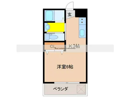 今村コーポ(1K/4階)の間取り写真